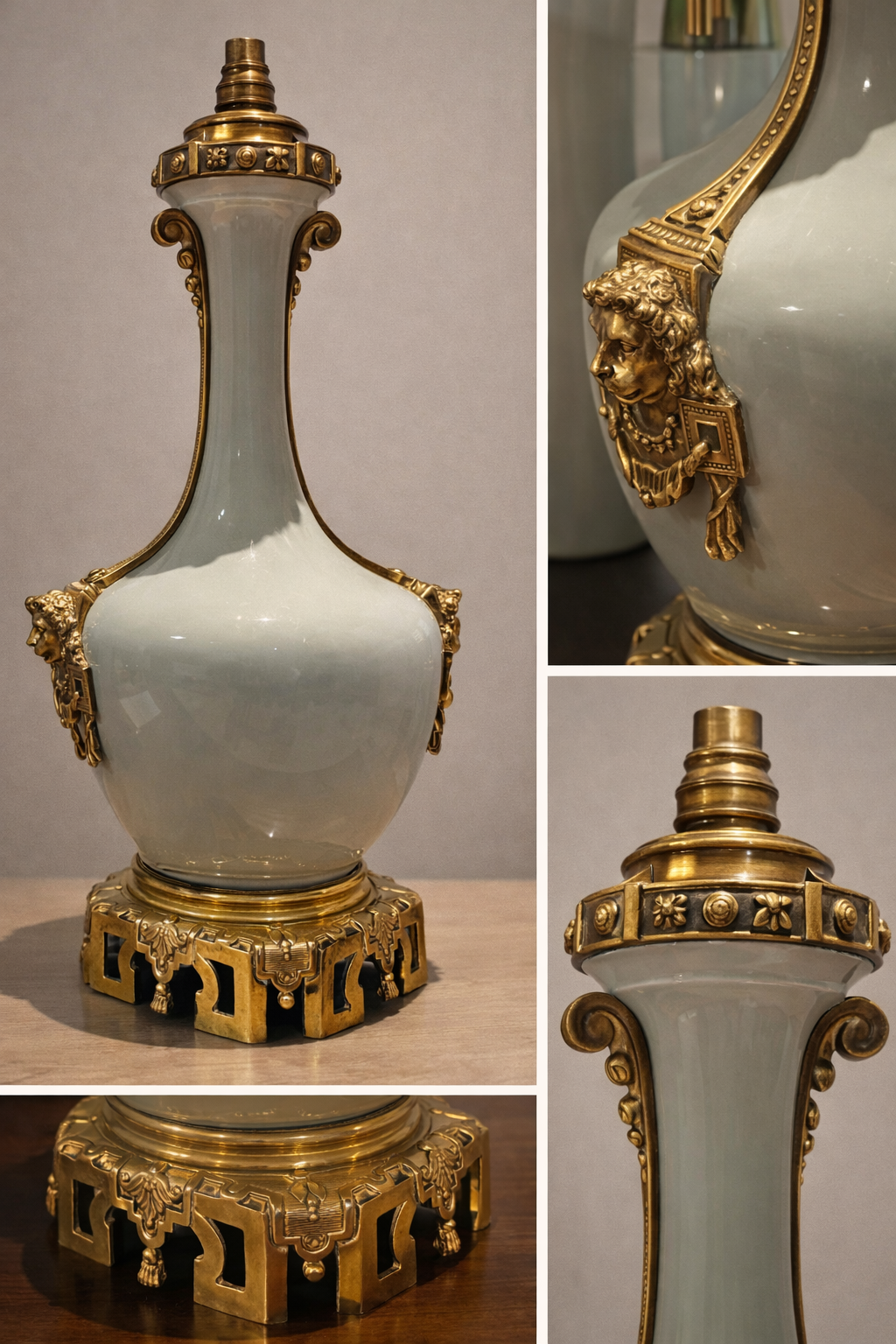 Vase céladon monture bronze doré Napoléon III